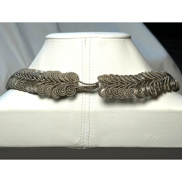 Vintage Egyptian Revival Interlocking Coil Collar Necklace 18in - Picture 3 of 10